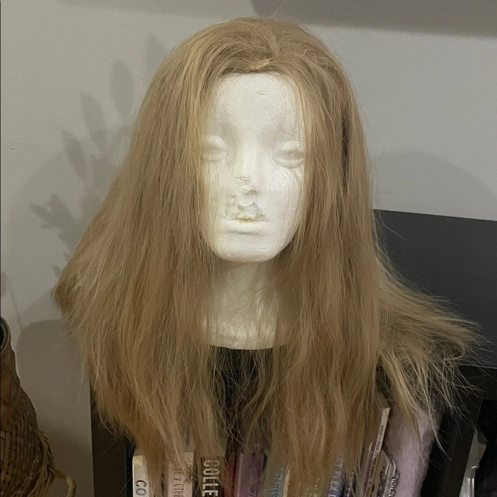 karlery Men Long Light Blonde Wig Halloween Cosplay Wig Anime Costume Party Wig
